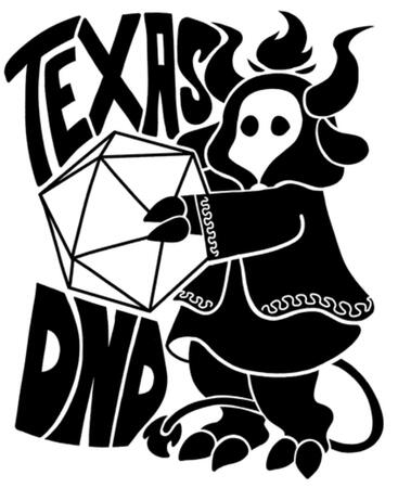Runner-Up T-shirt design for Texas DND, UT Austin's Dungeons and Dragons Org, 2024